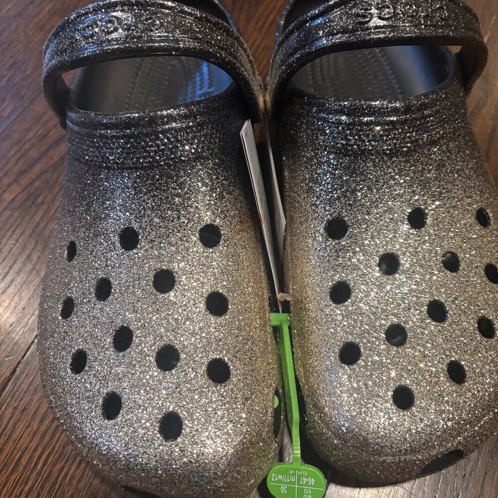 CROCS: Classic ombre glitter clog Black/Gold Unisex - Picture 2 of 12